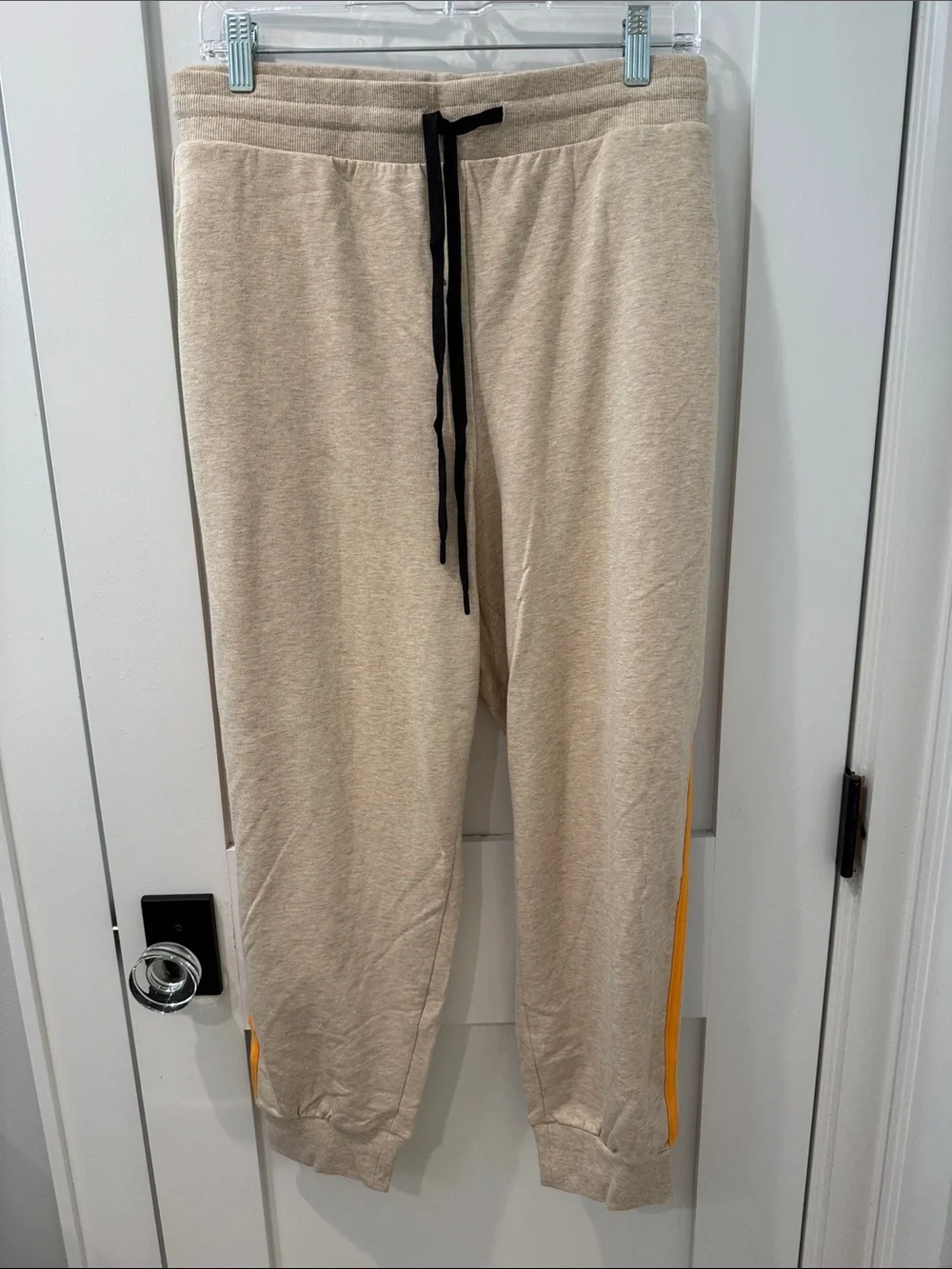 torrid Beige Sweat Set with multi color Stripes Trim